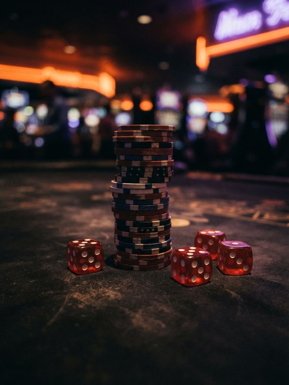 Luxe VIP lounge met champagne en gouden trofee in casino